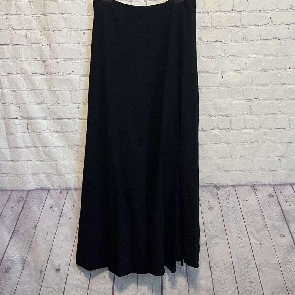 Vtg Donna Karan Black Label Wool Skirt Black Maxi/Midi ILGWU Union Made Sz 14